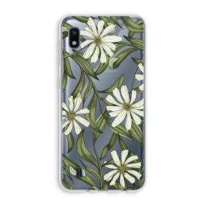CaseCompany Wit bloemenpatroon: Samsung Galaxy A10 Transparant Hoesje