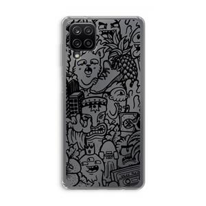 CaseCompany Vexx Black Mixtape: Samsung Galaxy A12 Transparant Hoesje