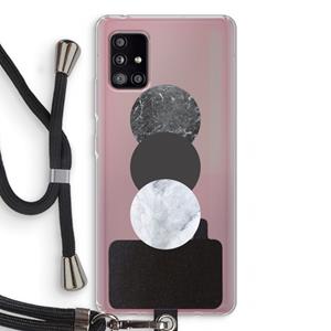 CaseCompany Marmeren cirkels: Samsung Galaxy A51 5G Transparant Hoesje met koord