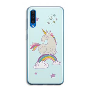 CaseCompany Regenboog eenhoorn: Samsung Galaxy A50 Transparant Hoesje