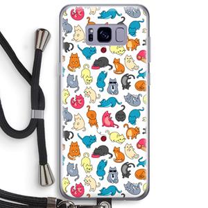 CaseCompany Kleurrijke katten: Samsung Galaxy S8 Plus Transparant Hoesje met koord
