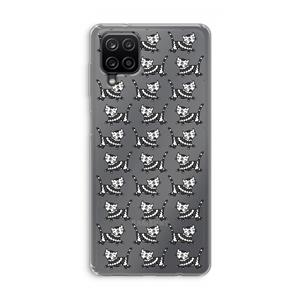 CaseCompany Zwarte poes: Samsung Galaxy A12 Transparant Hoesje