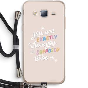 CaseCompany Right Place: Samsung Galaxy J3 (2016) Transparant Hoesje met koord