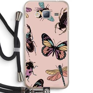 CaseCompany Tiny Bugs: Samsung Galaxy J3 (2016) Transparant Hoesje met koord