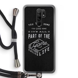 CaseCompany Life: Xiaomi Redmi 9 Transparant Hoesje met koord