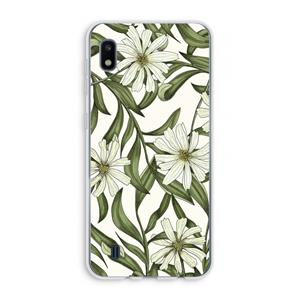 CaseCompany Wit bloemenpatroon: Samsung Galaxy A10 Transparant Hoesje