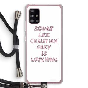 CaseCompany Christian Grey: Samsung Galaxy A51 5G Transparant Hoesje met koord