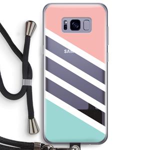 CaseCompany Strepen pastel: Samsung Galaxy S8 Plus Transparant Hoesje met koord