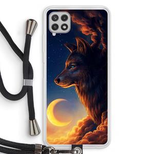 CaseCompany Night Guardian: Samsung Galaxy A22 4G Transparant Hoesje met koord