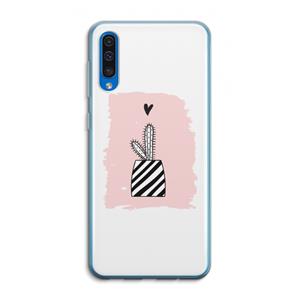 CaseCompany Zwart-wit cactus: Samsung Galaxy A50 Transparant Hoesje