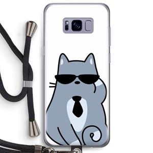 CaseCompany Cool cat: Samsung Galaxy S8 Plus Transparant Hoesje met koord