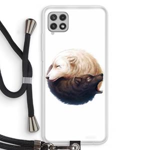 CaseCompany Yin Yang Wolves: Samsung Galaxy A22 4G Transparant Hoesje met koord