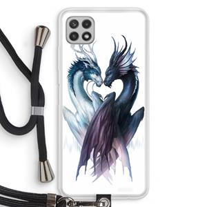 CaseCompany Yin Yang Dragons: Samsung Galaxy A22 4G Transparant Hoesje met koord