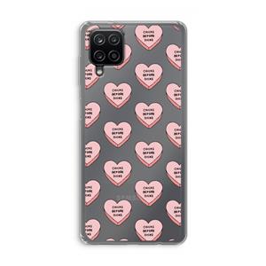 CaseCompany Chicks before dicks: Samsung Galaxy A12 Transparant Hoesje