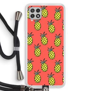 CaseCompany Ananas: Samsung Galaxy A22 4G Transparant Hoesje met koord