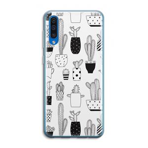 CaseCompany Cactusmotief: Samsung Galaxy A50 Transparant Hoesje