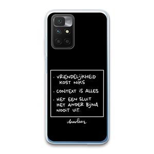 CaseCompany Mijn Motto's: Xiaomi Redmi 10 Transparant Hoesje