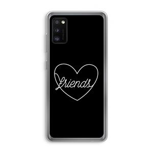 CaseCompany Friends heart black: Samsung Galaxy A41 Transparant Hoesje