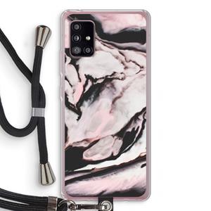 CaseCompany Roze stroom: Samsung Galaxy A51 5G Transparant Hoesje met koord