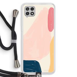 CaseCompany Saturday Flow: Samsung Galaxy A22 4G Transparant Hoesje met koord