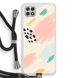 CaseCompany Sunday Chillings: Samsung Galaxy A22 4G Transparant Hoesje met koord