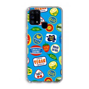 CaseCompany Fruitsticker: Samsung Galaxy M31 Transparant Hoesje
