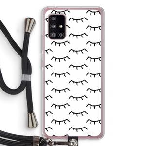 CaseCompany Wimpers: Samsung Galaxy A51 5G Transparant Hoesje met koord