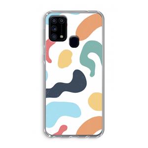 CaseCompany Memphis Shapes Blue: Samsung Galaxy M31 Transparant Hoesje