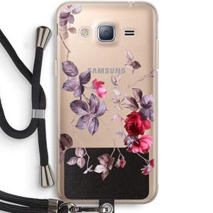 CaseCompany Mooie bloemen: Samsung Galaxy J3 (2016) Transparant Hoesje met koord