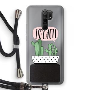 CaseCompany I love cacti: Xiaomi Redmi 9 Transparant Hoesje met koord