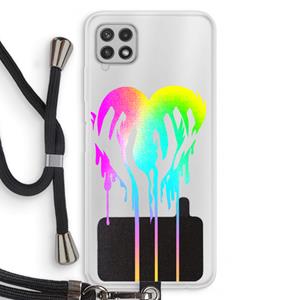 CaseCompany Hold My Heart: Samsung Galaxy A22 4G Transparant Hoesje met koord