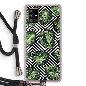 CaseCompany Geometrische jungle: Samsung Galaxy A51 5G Transparant Hoesje met koord