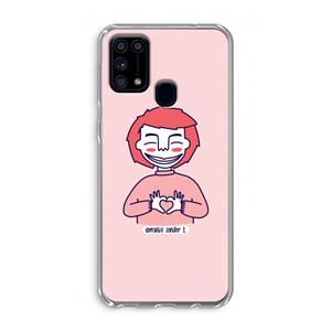 CaseCompany Hartje: Samsung Galaxy M31 Transparant Hoesje