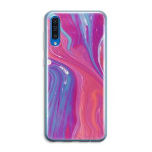 CaseCompany Paarse stroom: Samsung Galaxy A50 Transparant Hoesje