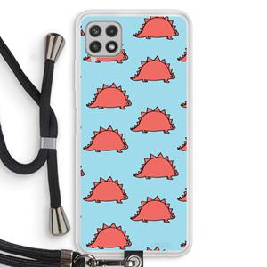 CaseCompany Dinosawrr: Samsung Galaxy A22 4G Transparant Hoesje met koord