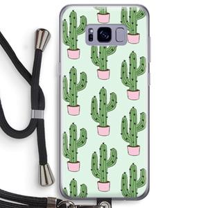CaseCompany Cactus Lover: Samsung Galaxy S8 Plus Transparant Hoesje met koord