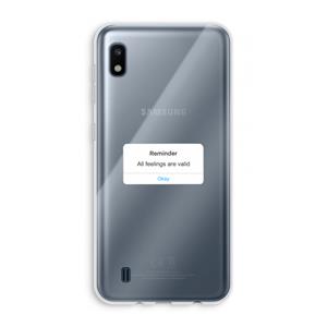 CaseCompany Reminder: Samsung Galaxy A10 Transparant Hoesje