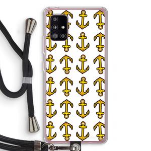 CaseCompany Musketon Anchor: Samsung Galaxy A51 5G Transparant Hoesje met koord