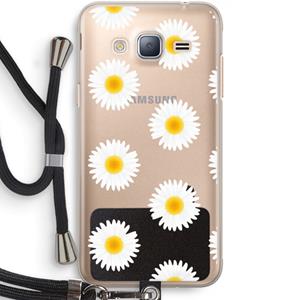 CaseCompany Margrietjes: Samsung Galaxy J3 (2016) Transparant Hoesje met koord