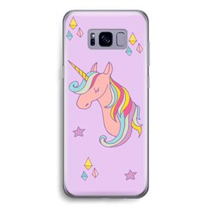 CaseCompany Roze eenhoorn: Samsung Galaxy S8 Transparant Hoesje