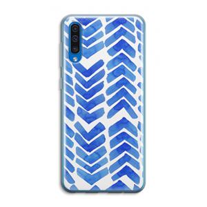 CaseCompany Blauwe pijlen: Samsung Galaxy A50 Transparant Hoesje