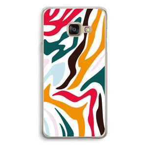 CaseCompany Colored Zebra: Samsung Galaxy A3 (2016) Transparant Hoesje