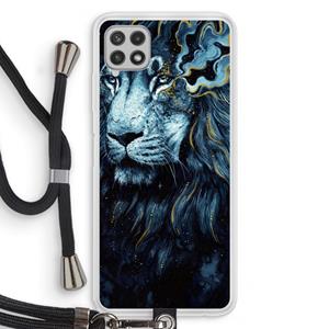 CaseCompany Darkness Lion: Samsung Galaxy A22 4G Transparant Hoesje met koord