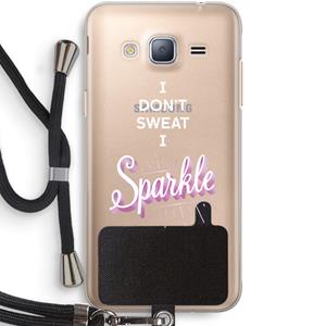 CaseCompany Sparkle quote: Samsung Galaxy J3 (2016) Transparant Hoesje met koord
