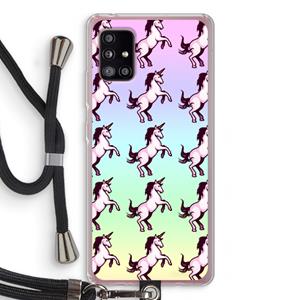 CaseCompany Musketon Unicorn: Samsung Galaxy A51 5G Transparant Hoesje met koord