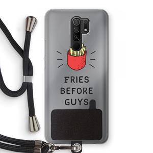 CaseCompany Fries before guys: Xiaomi Redmi 9 Transparant Hoesje met koord