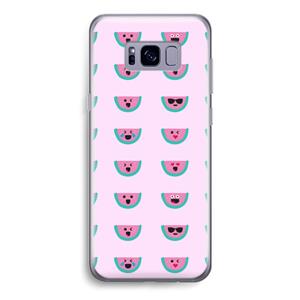 CaseCompany Smiley watermeloenprint: Samsung Galaxy S8 Transparant Hoesje