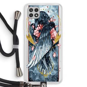 CaseCompany Golden Raven: Samsung Galaxy A22 4G Transparant Hoesje met koord