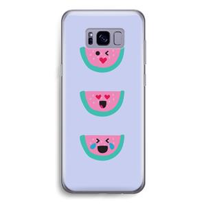 CaseCompany Smiley watermeloen: Samsung Galaxy S8 Transparant Hoesje