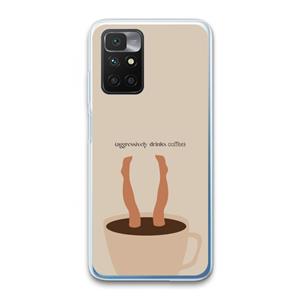 CaseCompany Aggressively drinks coffee: Xiaomi Redmi 10 Transparant Hoesje